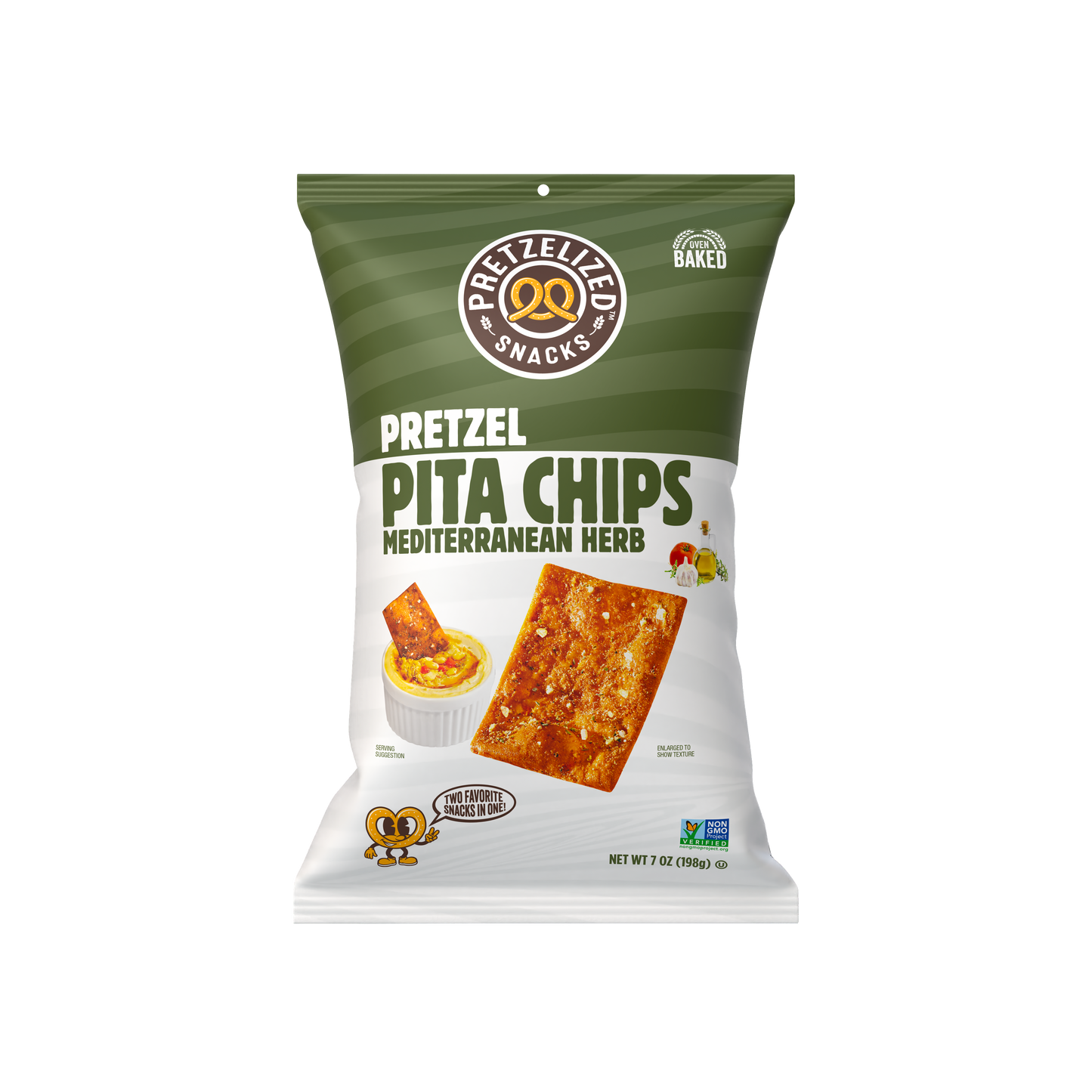 Mediterranean Herb Pretzel Pita Chips