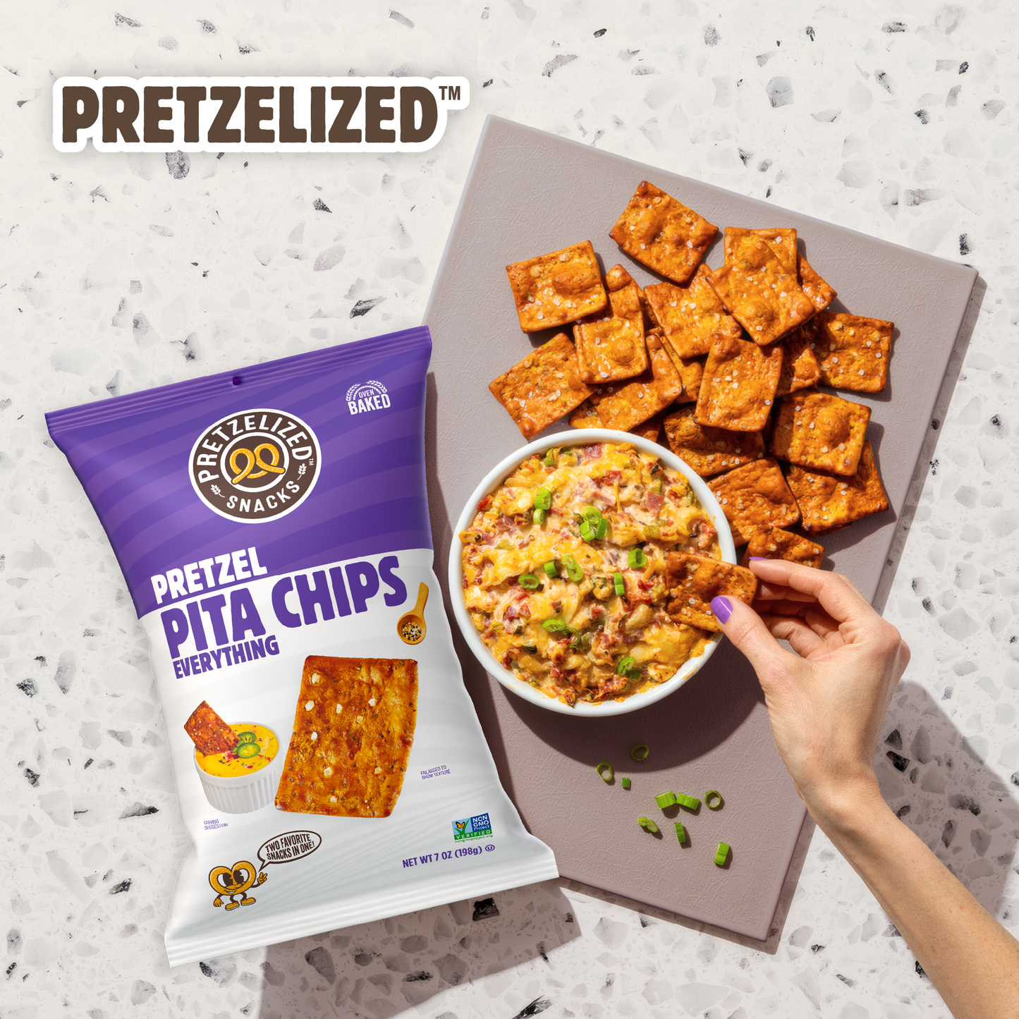 Everything Pretzel Pita Chips
