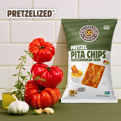 Mediterranean Herb Pretzel Pita Chips