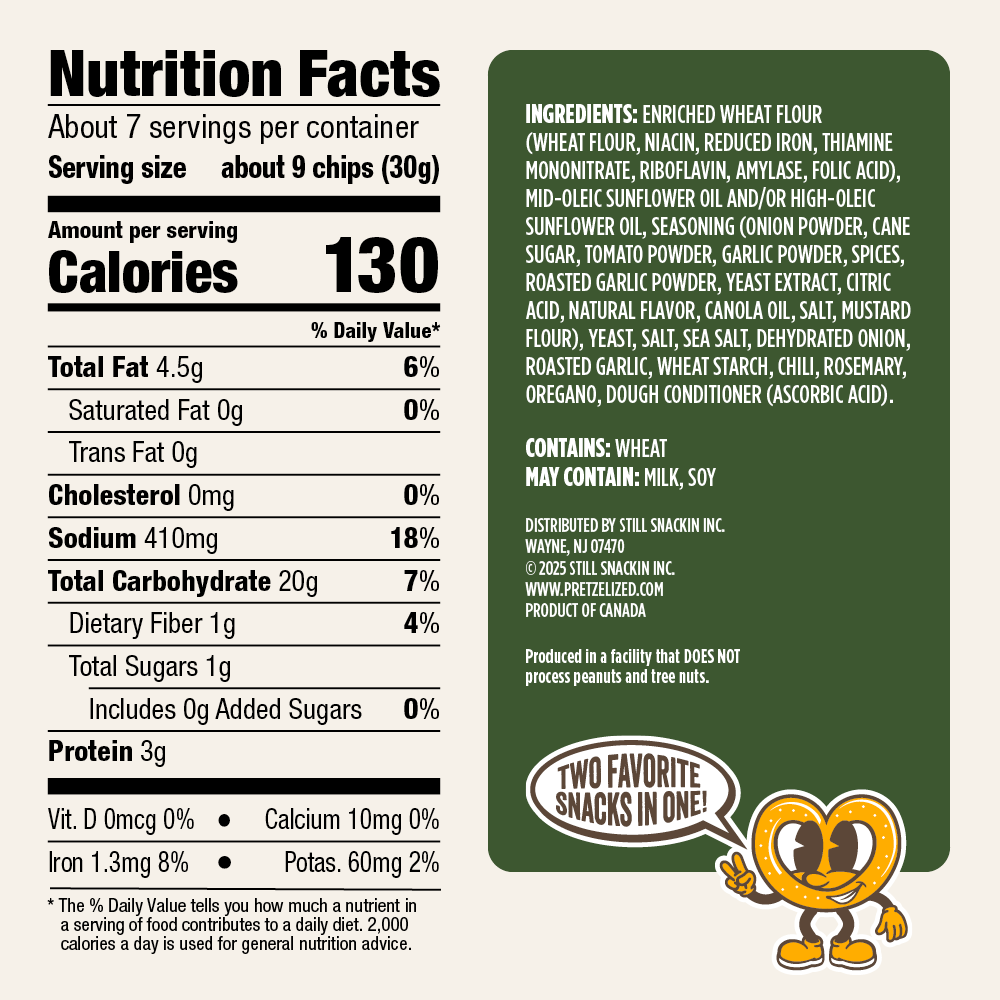Mediterranean Herb Pretzel Pita Chips